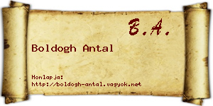 Boldogh Antal névjegykártya